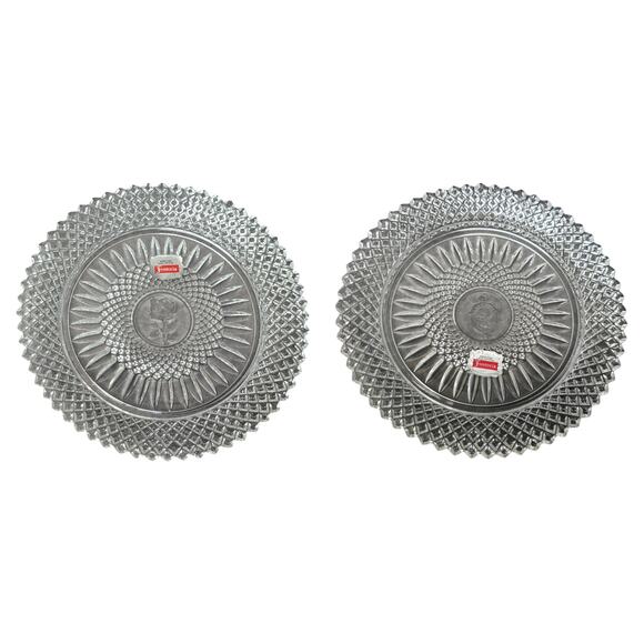 Avon American Lead Crystal Fostoria Glass Collectible Plates Door Knocker & Rose - Picture 1 of 12